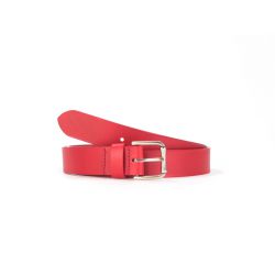 Ceinture en cuir rouge et sa boucle élégante à rouleau 4024