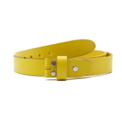 Ceinture sans boucle en cuir jaune - 30 mm - 1001