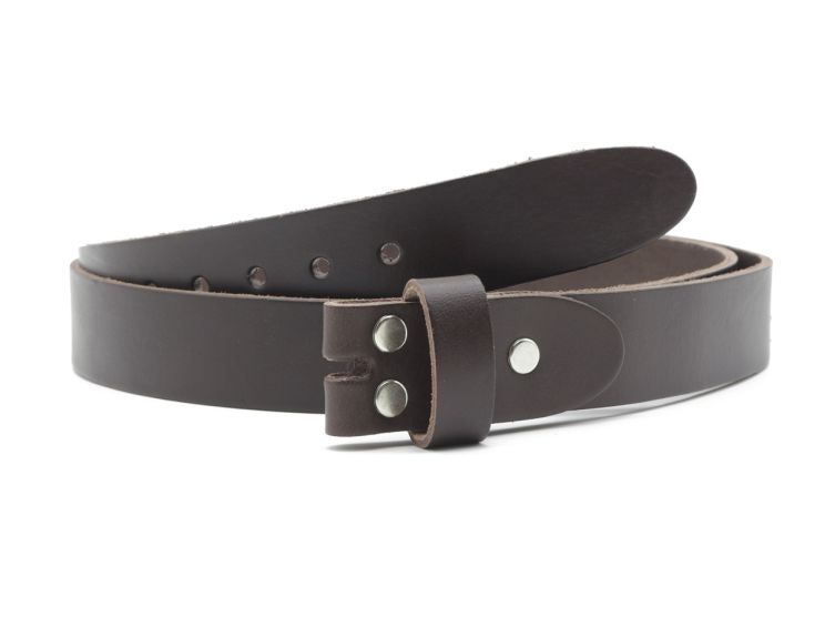 Ceinture sans boucle cuir marron - 30 mm - 1001