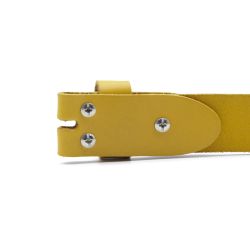 Ceinture sans boucle en cuir moutarde - 30 mm - 1001
