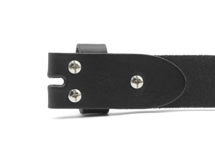 Ceinture sans boucle cuir noir - 30 mm - 1001