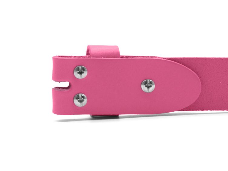 Ceinture sans boucle en cuir rose - 30 mm - 1001