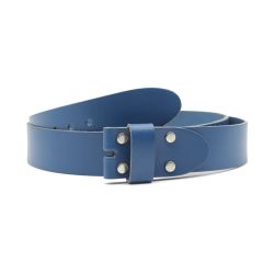 Ceinture sans boucle en cuir bleu moyen - 40 mm - 1003