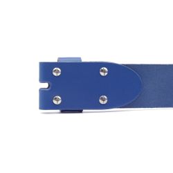 Ceinture sans boucle en cuir bleu royal - 40 mm - 1003