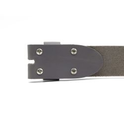 Ceinture sans boucle en cuir gris moyen - 40 mm - 1003