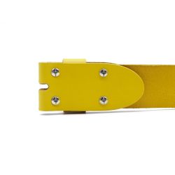 Ceinture sans boucle en cuir jaune - 40 mm - 1003