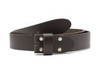 Ceinture sans boucle en cuir marron - 40 mm - 1003