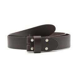 Ceinture sans boucle en cuir marron - 40 mm - 1003