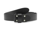 Ceinture sans boucle en cuir noir - 40 mm - 1003