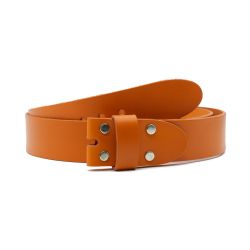 Ceinture sans boucle en cuir orange - 40 mm - 1003