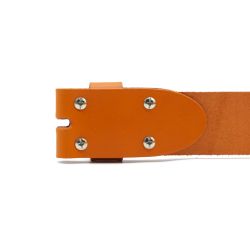 Ceinture sans boucle en cuir orange - 40 mm - 1003