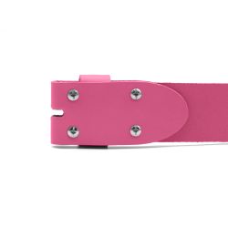Ceinture sans boucle en cuir rose - 40 mm - 1003
