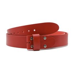 Ceinture sans boucle cuir rouge - 40 mm - 1003
