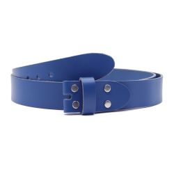 Ceinture sans boucle en cuir bleu royal - 35 mm - 1002