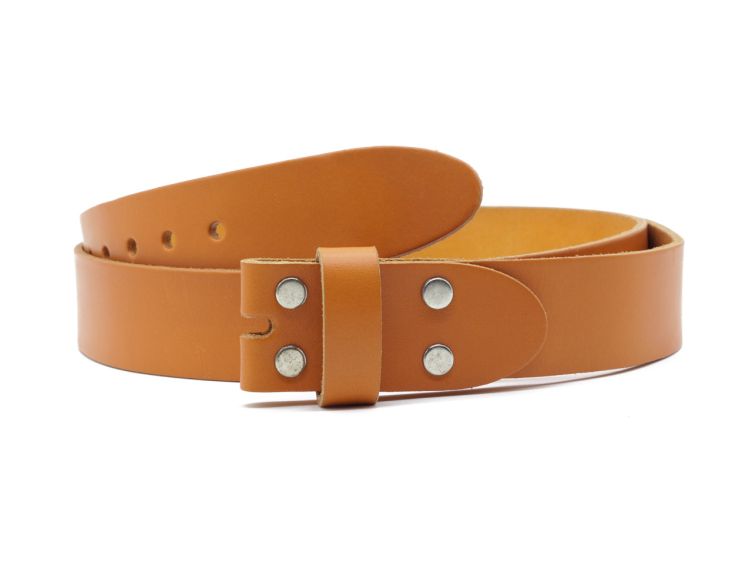Ceinture sans boucle cuir gold orangé - 35 mm - 1002