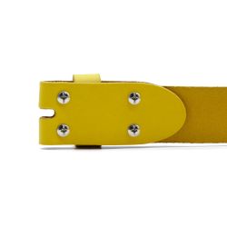 Ceinture sans boucle en cuir jaune - 35 mm - 1002