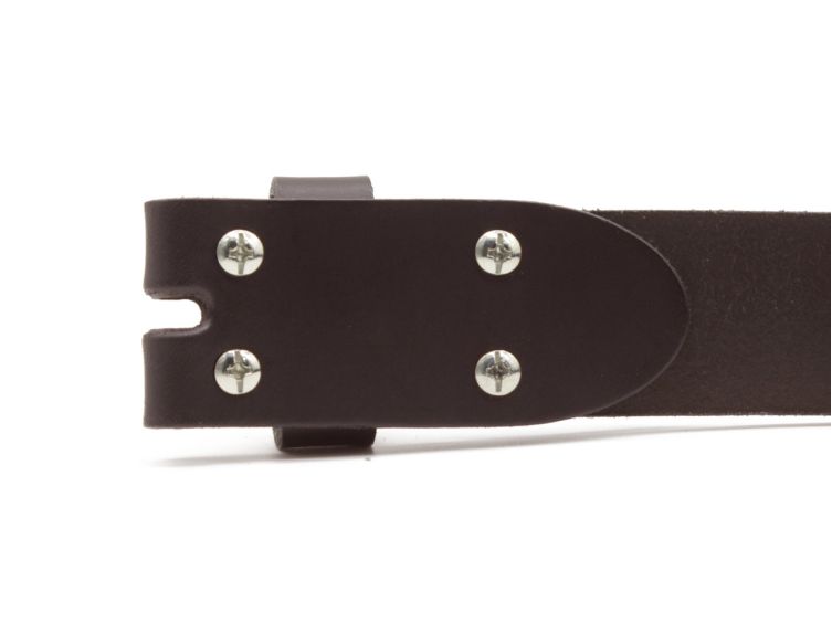 Ceinture sans boucle cuir marron - 35 mm - 1002
