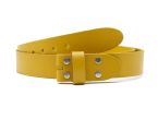 Ceinture sans boucle en cuir moutarde - 35 mm - 1002