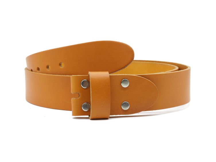 Ceinture sans boucle en cuir gold orangé - 45 mm - 1004