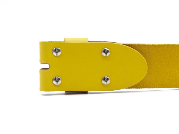 Ceinture sans boucle en cuir jaune - 45 mm - 1004