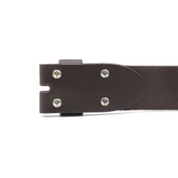 Ceinture sans boucle en cuir marron - 45 mm - 1004