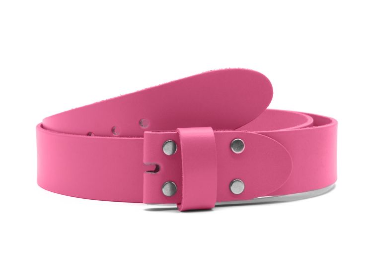 Ceinture sans boucle en cuir rose - 45 mm - 1004
