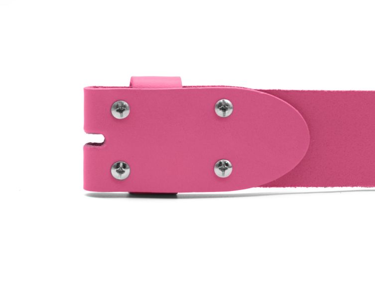 Ceinture sans boucle en cuir rose - 45 mm - 1004