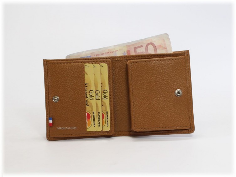  Porte-monnaie carré en cuir gold 133 
