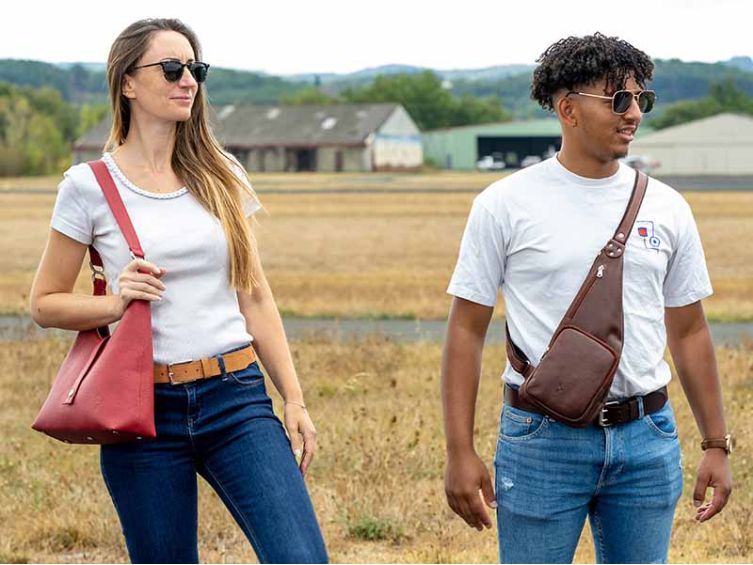Sacoche en cuir marron