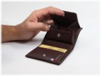  Porte-monnaie carré en cuir marron 133 