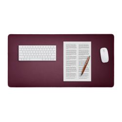 Grand sous-main en cuir bordeaux - 80x40 cm