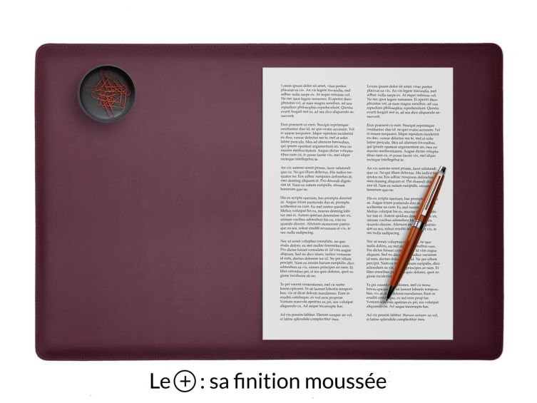 Sous-main en cuir bordeaux "Premium" - 50x34 cm 