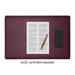 Sous-main cuir bordeaux "Premium" - 60x40 cm 