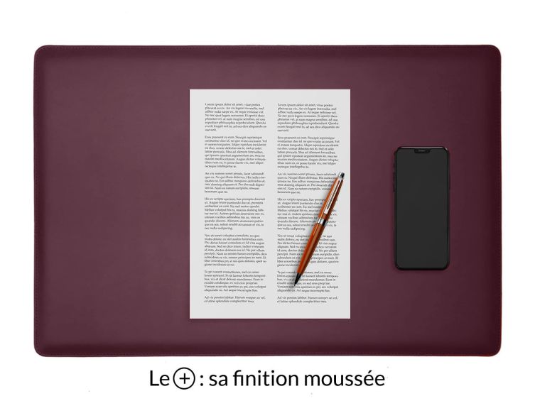 Sous-main cuir bordeaux "Premium" - 60x40 cm 