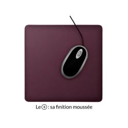 Tapis souris cossu en cuir bordeaux
