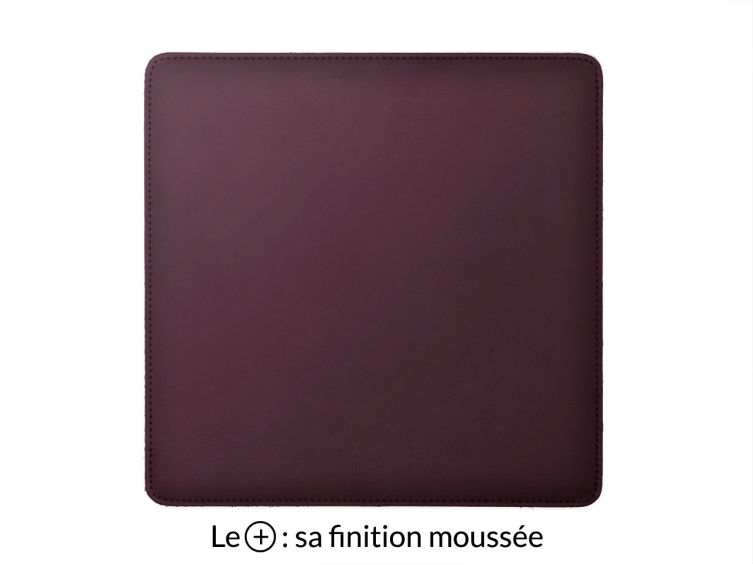 Tapis souris cossu en cuir bordeaux
