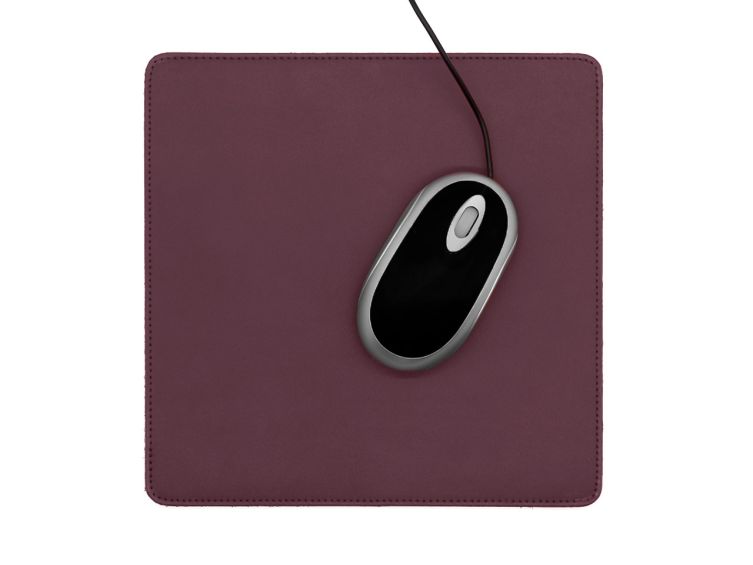 Tapis souris en cuir bordeaux