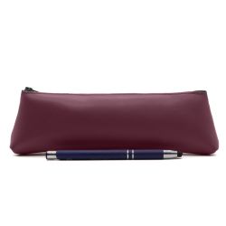 Grande trousse triangle en cuir bordeaux