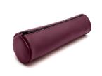 Grande trousse ronde en cuir bordeaux