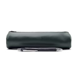 Grande trousse ronde en cuir vert anglais