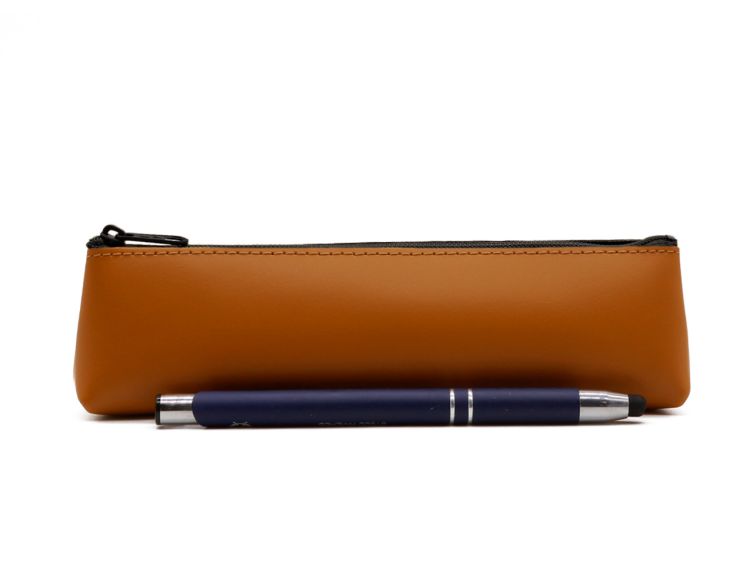 Petite trousse triangle en cuir gold