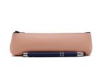 Petite trousse triangle en cuir rose