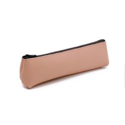 Petite trousse triangle en cuir rose
