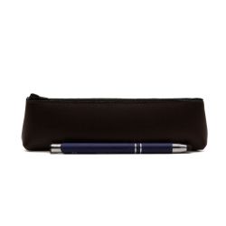 Petite trousse triangle en cuir marron foncé