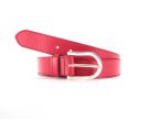 Ceinture cuir doublé rouge, boucle rectangle acier poli 5029 