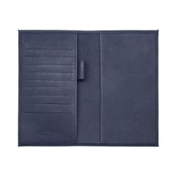 Porte chéquier "Luxe" tout cuir bleu, talon haut - PM-012-01 