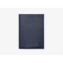 Portefeuille "Luxe" en cuir bleu - 13 cm, 2 volets - PM-001-01