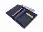 Portefeuille "Luxe" en cuir bleu - 13 cm, 2 volets - PM-001-01