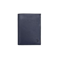 Portefeuille "Luxe" en cuir bleu - 15 cm, 3 volets - PM-005-01
