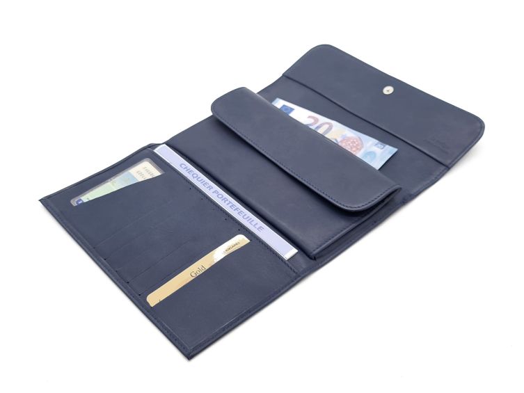 Compagnon "Luxe" en cuir bleu - 20 cm - PM-004-01